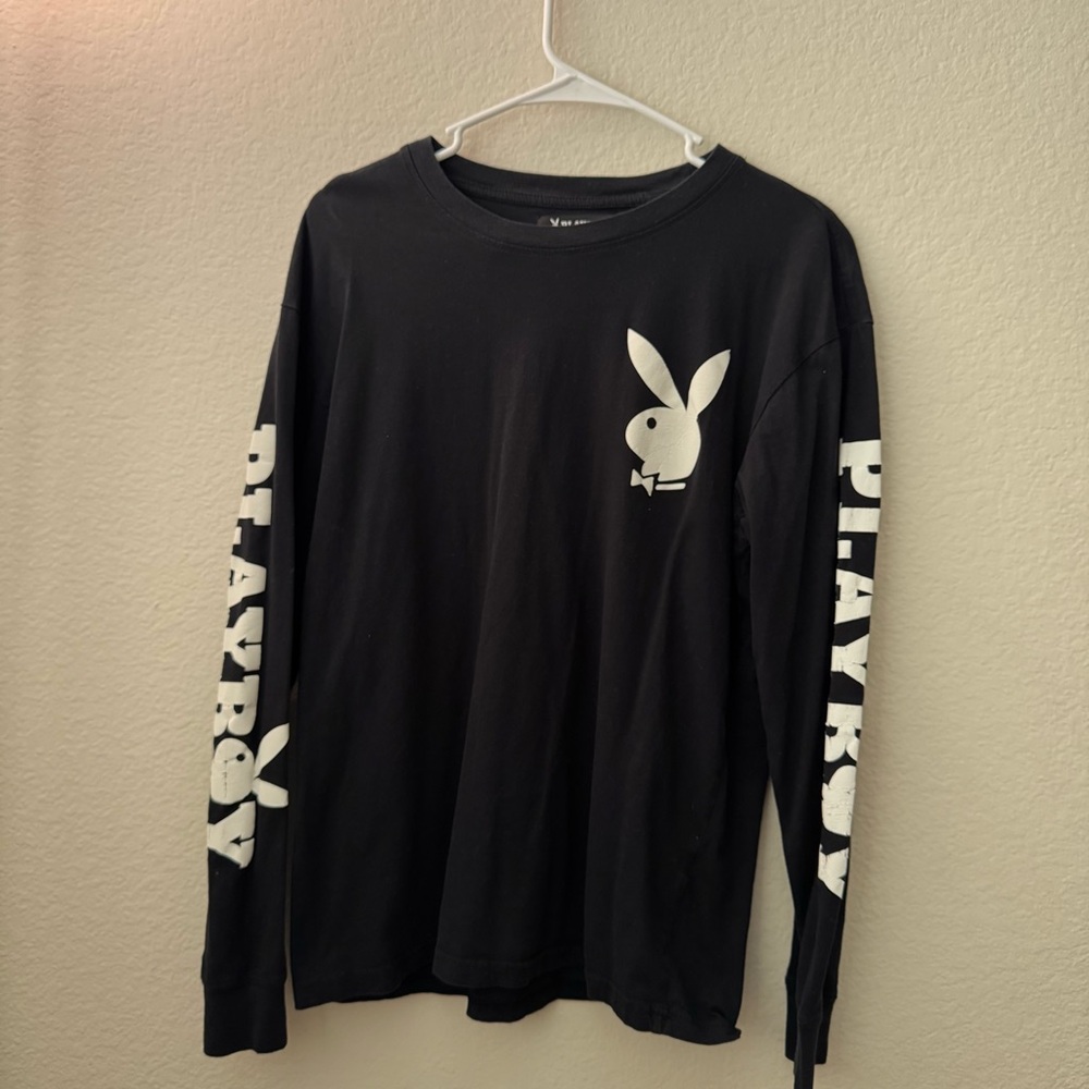 Playboy Black Long Sleeve Shirt Size Medium